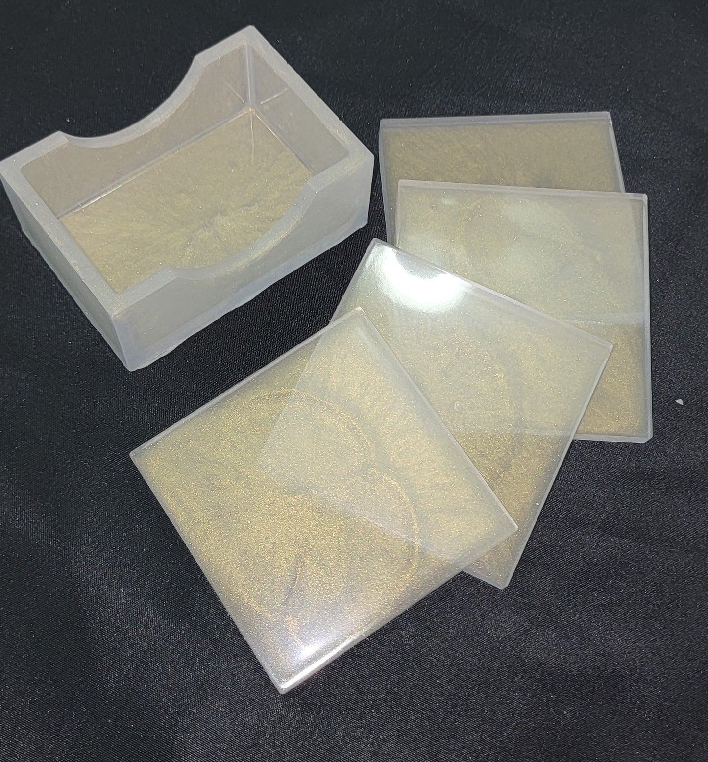 Clear and Gold Coaster Set