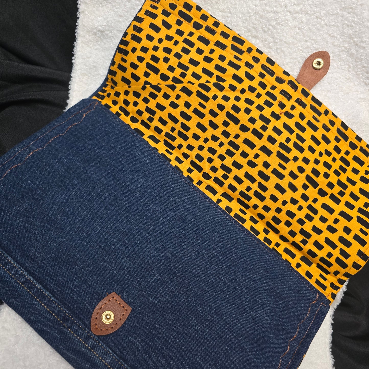 Denim Clutch (Gold lining)