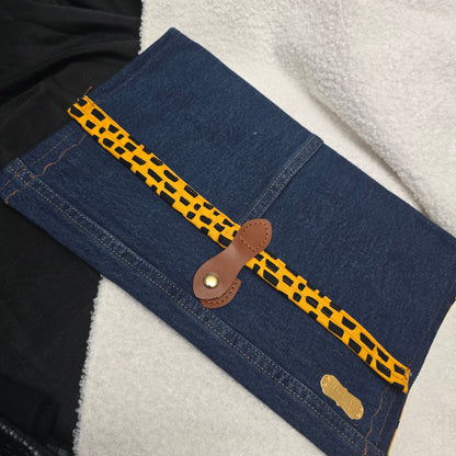 Denim Clutch (Gold lining)