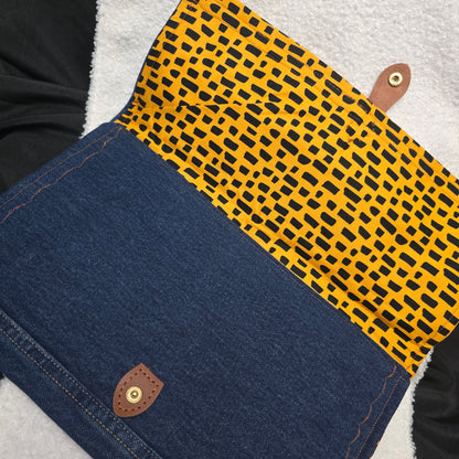 Denim Clutch (Gold lining)
