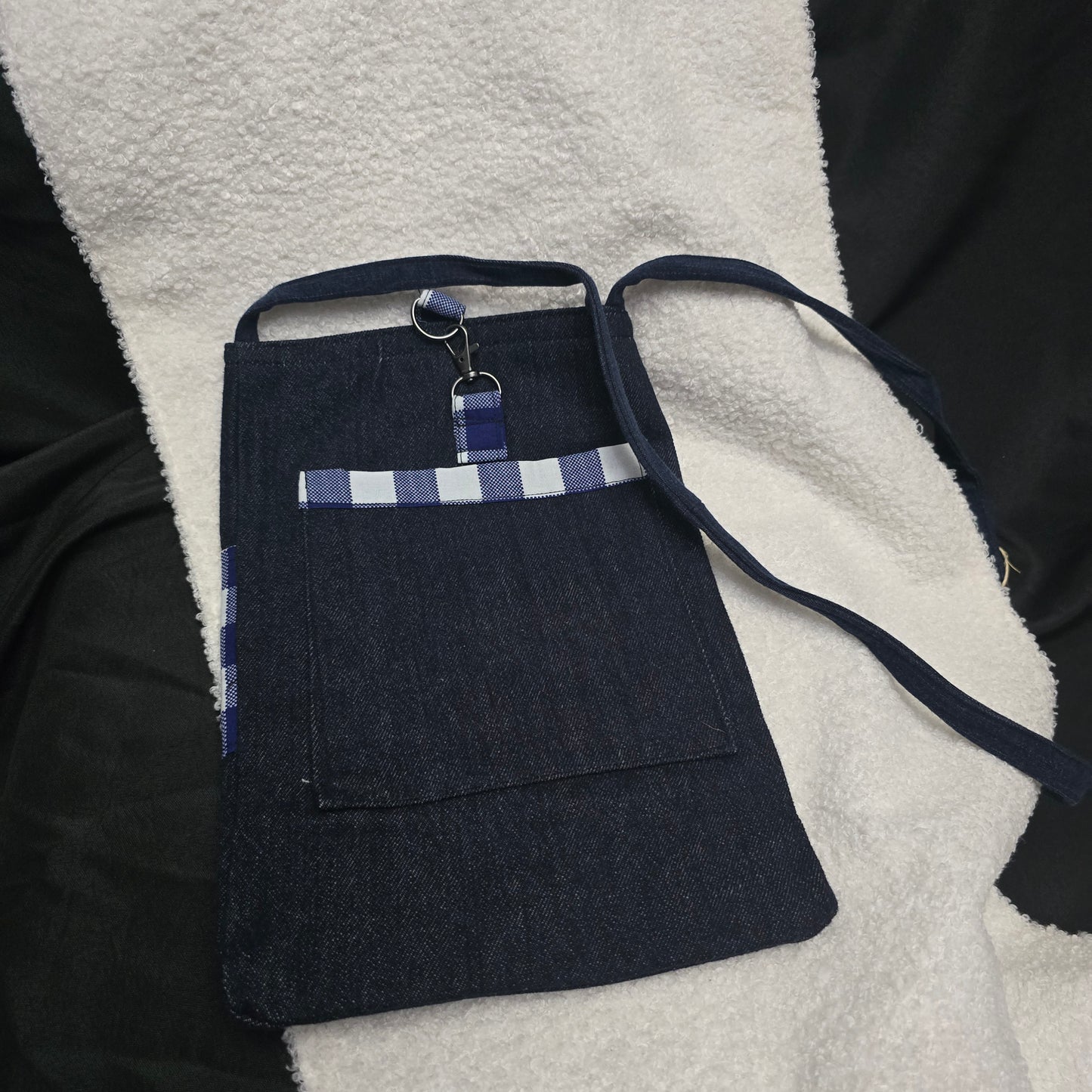 Denim Crossbody (Checkered - Blue and White)