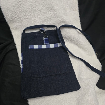 Denim Crossbody (Checkered - Blue and White)