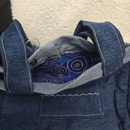 Tote Bag (blue circle lining)