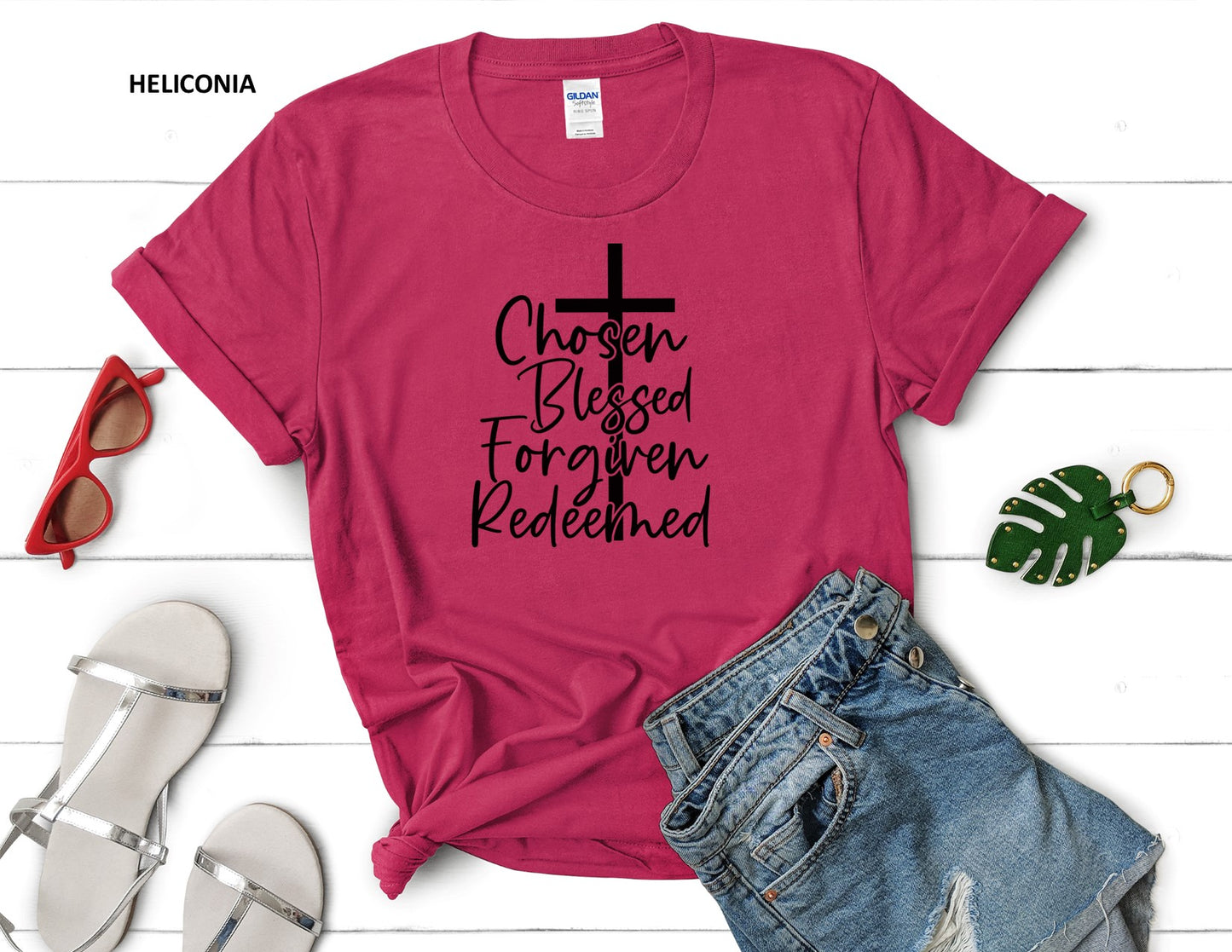 CHOSEN BLESSED FORGIVEN REDEEMED T-SHIRT